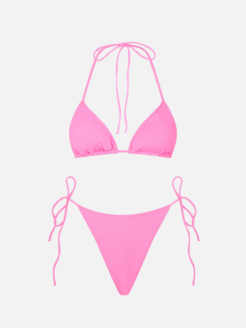 Damen-Triangel-Bikini in Neonrosa