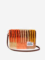 Parisienne-Decken-Umhängetasche Clutch mit orangefarbenen und braunen Karos