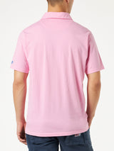 Polo da uomo in jersey di cotone rosa