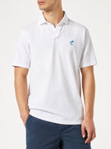 White cotton jersey man polo