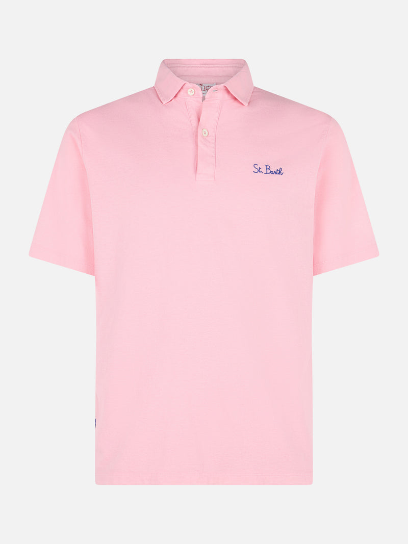 Poloshirt aus rosa effetto sfumato-Jersey