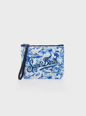 Aline scuba pochette with shark print | AI CO-CREATED DESIGN BY RICKDICK - POWERED BY RED-EYE