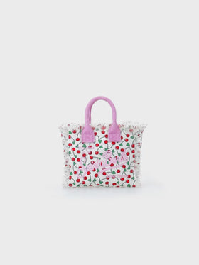 Cherry cotton canvas Mini Vanity bag