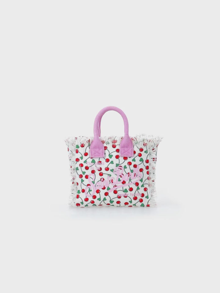 Cherry cotton canvas Mini Vanity bag
