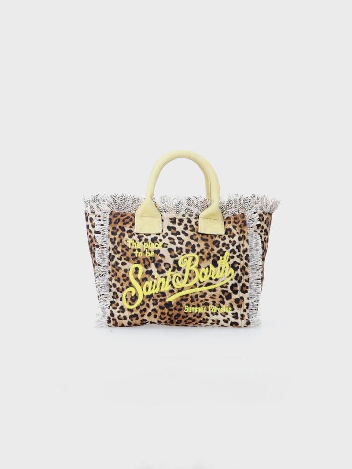 Borsa Colette in tela di cotone animalier