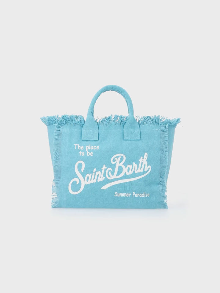 Borsa Colette in tela di cotone azzurra