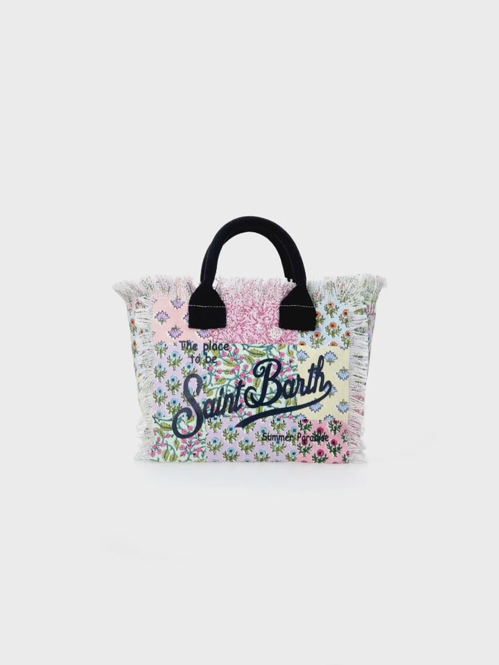 Borsa Colette in tela di cotone a fiori