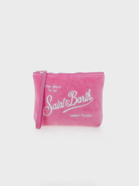 Aline pink velvet pochette