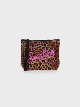 Aline scuba pochette with animalier print