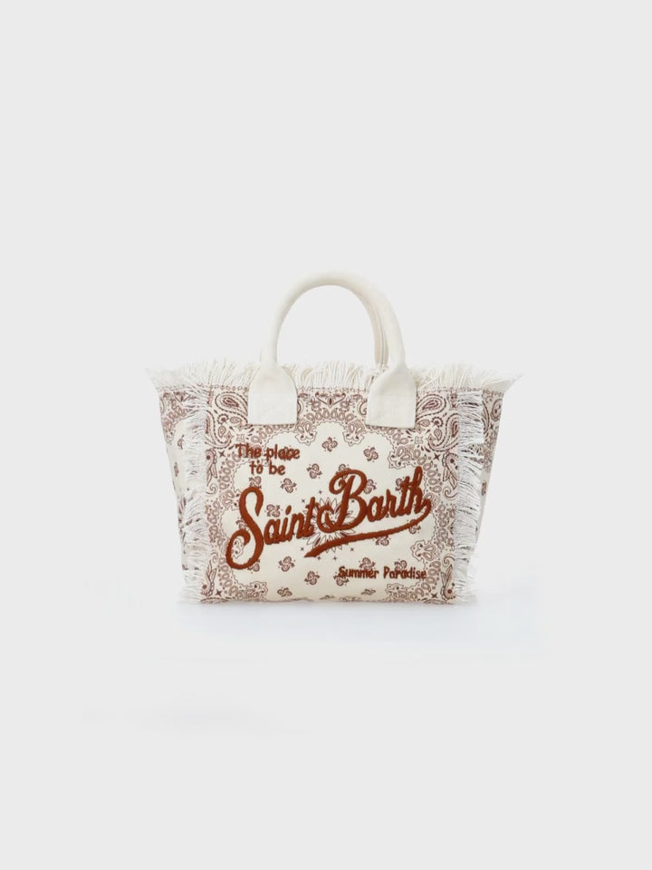Beige bandanna cotton canvas Colette handbag