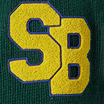 Bomber Benjamin in maglia blu navy stile college