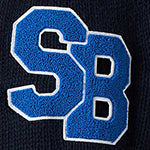 Bomber Benjamin in maglia blu navy stile college