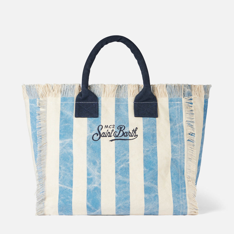 Vanity canvas shoulder bag with Puerto Banus print