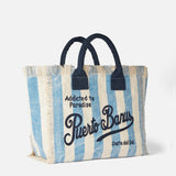 Borsa a spalla Vanity in canvas con stampa Puerto Banus