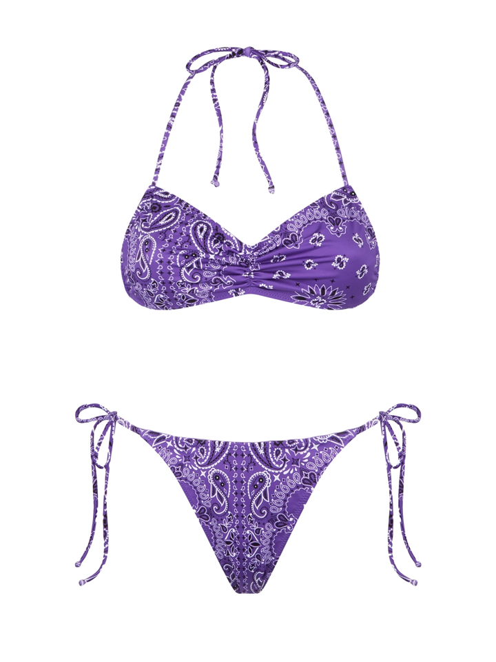 Bandeau-Bikini für Damen mit Bandana-Print