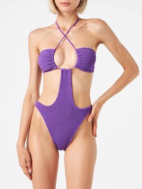 Purple crinkle trikini swimsuit - MC2 Saint Barth