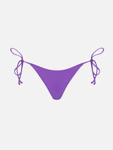 Woman purple swim briefs with side laces