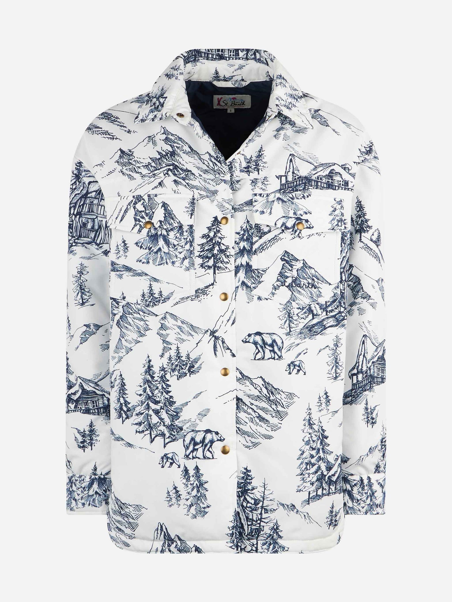 Gesteppte Wattierte Jacke für Damen mit Bandanna-Print