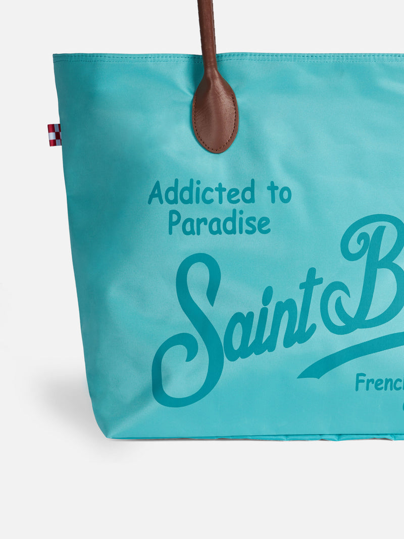 Faltbare Tasche aus technischem Stoff mit Saint-Barth-Aufdruck