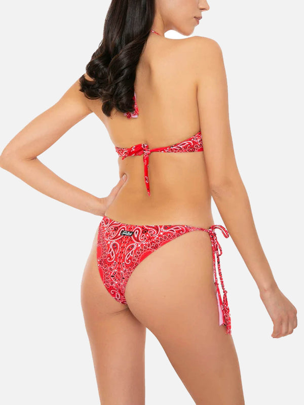 Roter Neckholder-Bikini für Damen