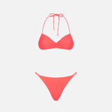 Bandeau-Bikini für Damen in Neonrot
