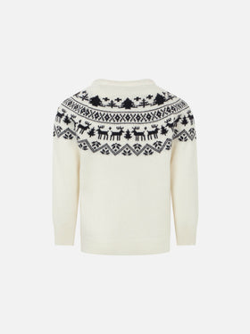 Kid crewneck sweater with Santa Claus norwegian print - MC2 Saint Barth