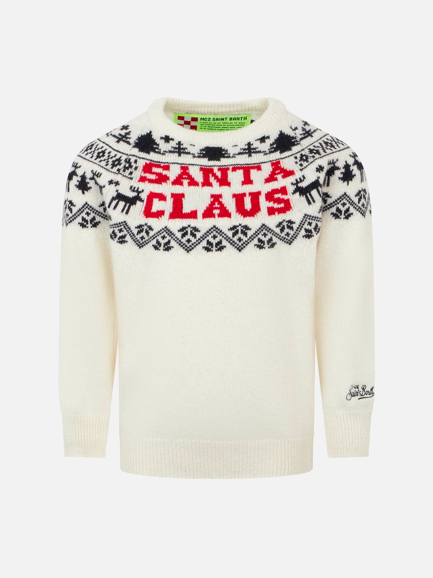 Kid crewneck sweater with Santa Claus norwegian print - MC2 Saint Barth