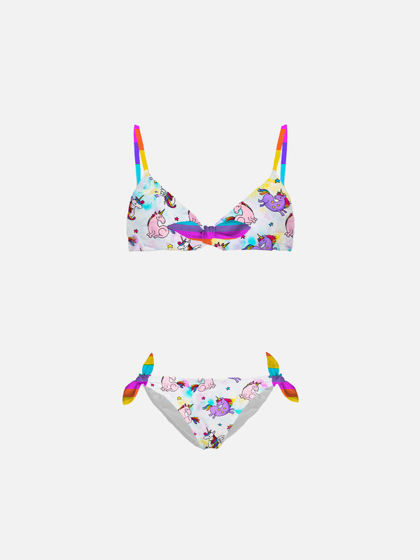 Ribbons triangle bikini for girl