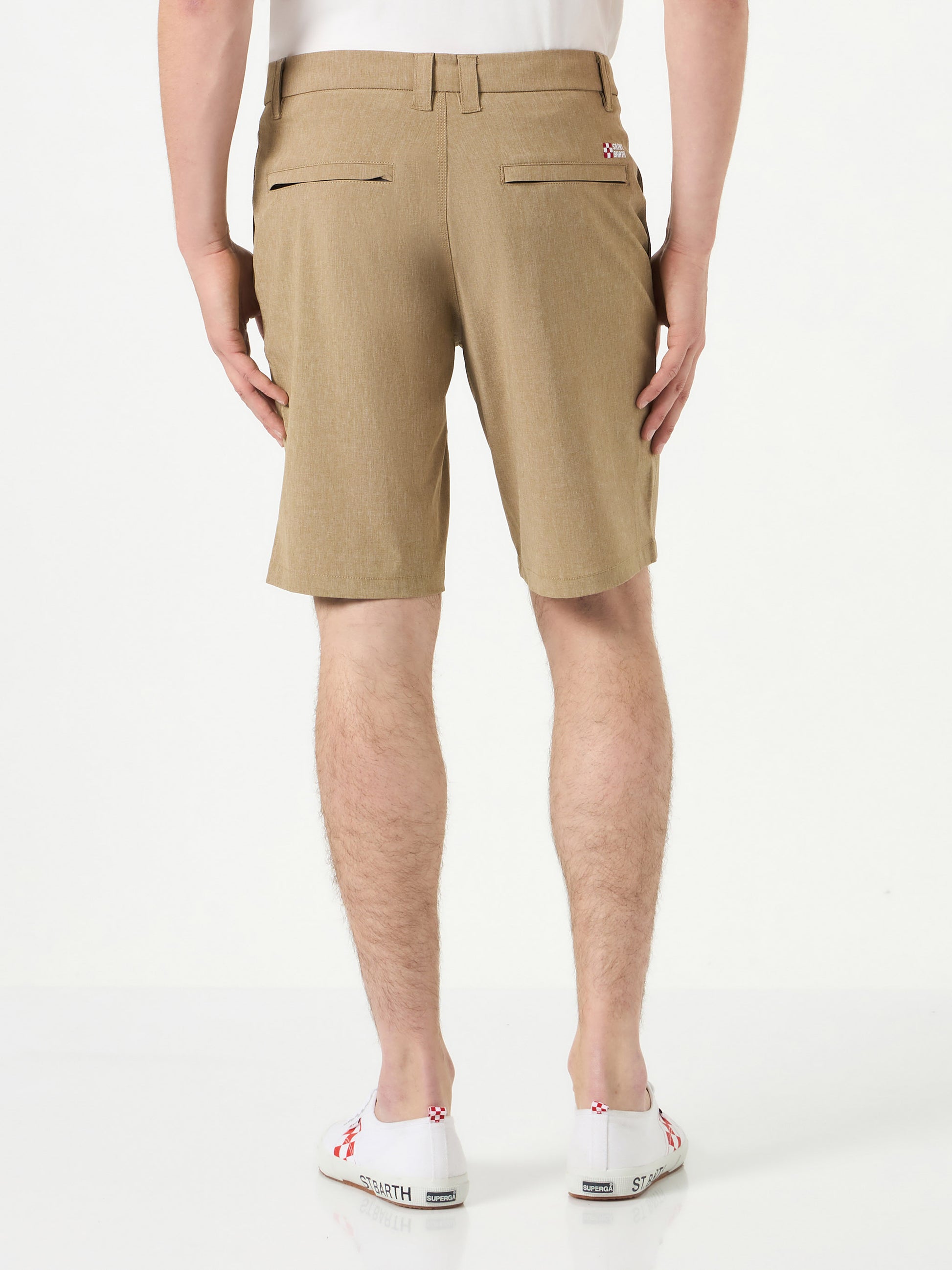 Man beige ripstop fabric bermuda - MC2 Saint Barth
