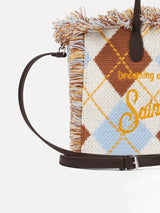 Borsa Colette in lana con stampa argyle