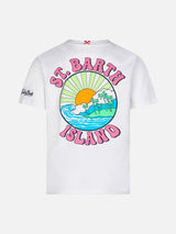 T-shirt da bambino in cotone con stampa St. Barth Island