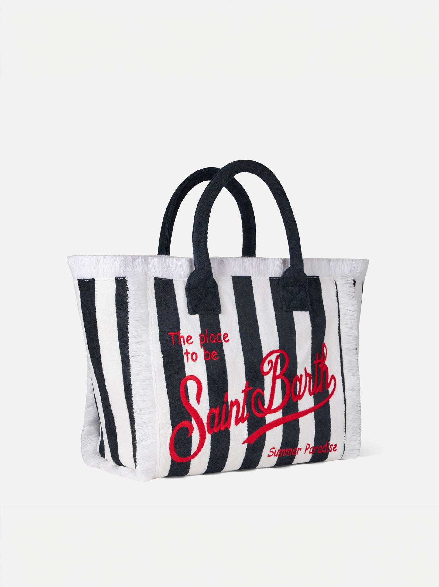 Borsa a spalla Vanity in spugna con ricamo Saint Barth