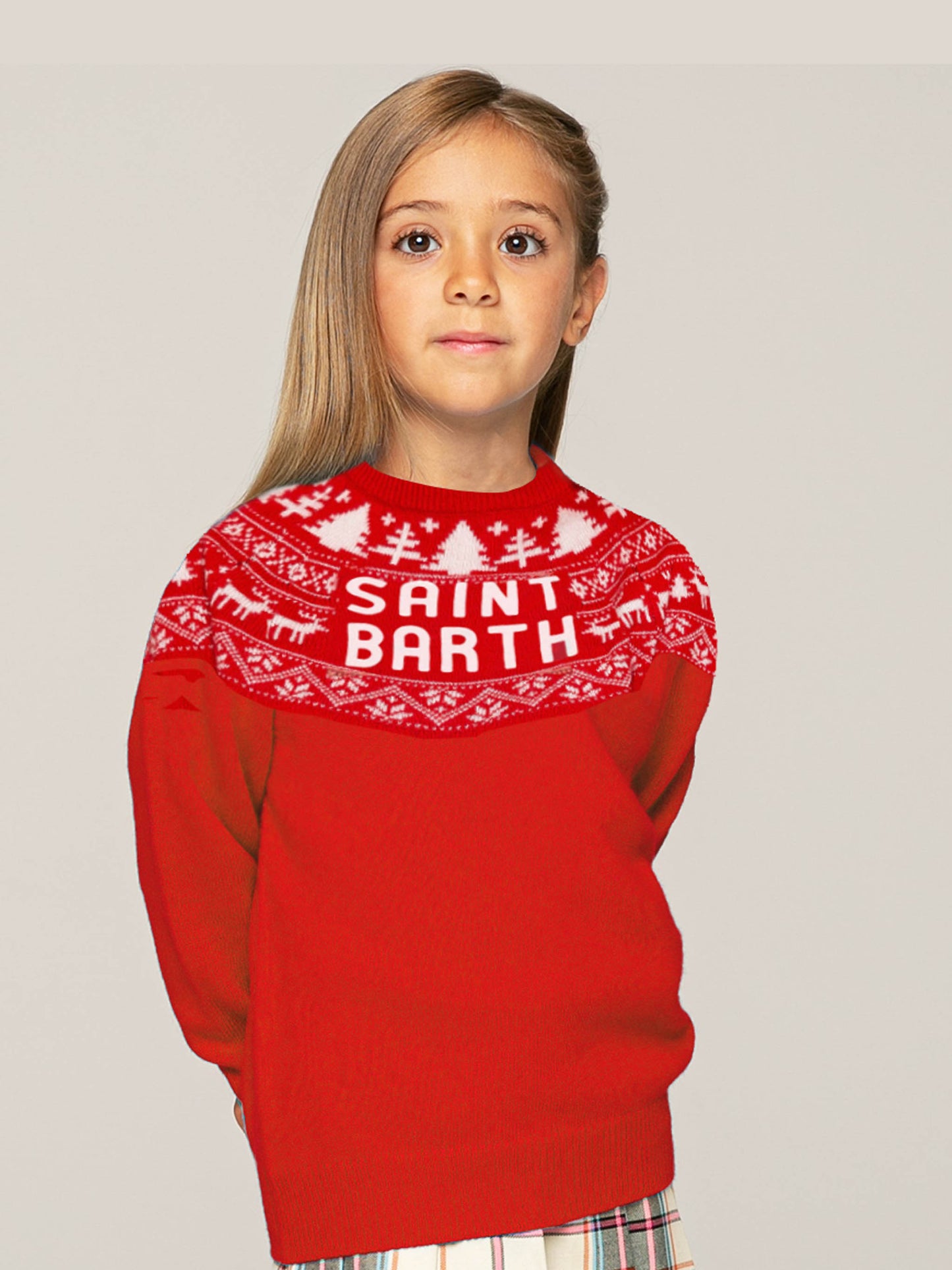 Girll sweater with fair isle and Saint Barth jacquard - MC2 Saint Barth