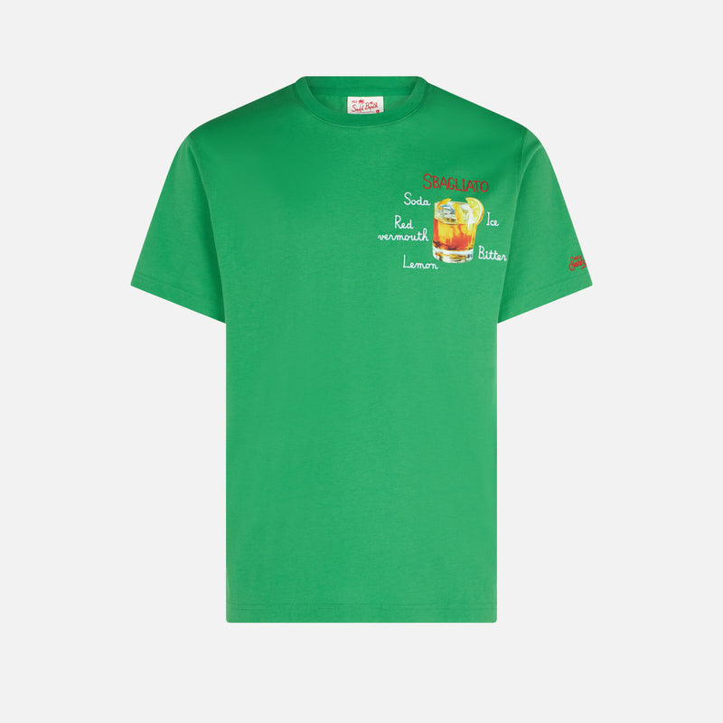 Herren-T-Shirt aus Baumwolle mit Sbagliato-Stickerei