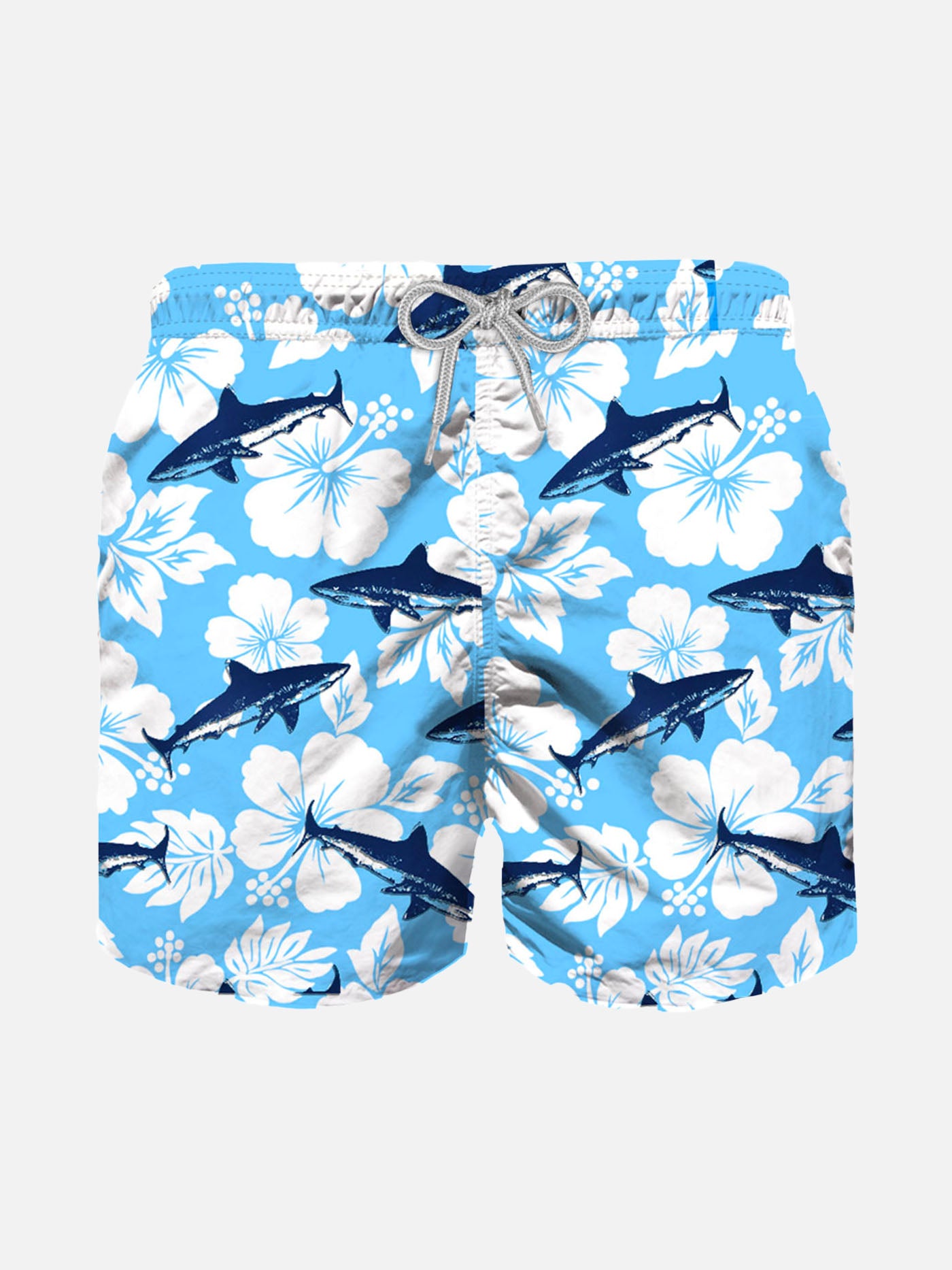 Boy swim shorts with flocked shark print - MC2 Saint Barth