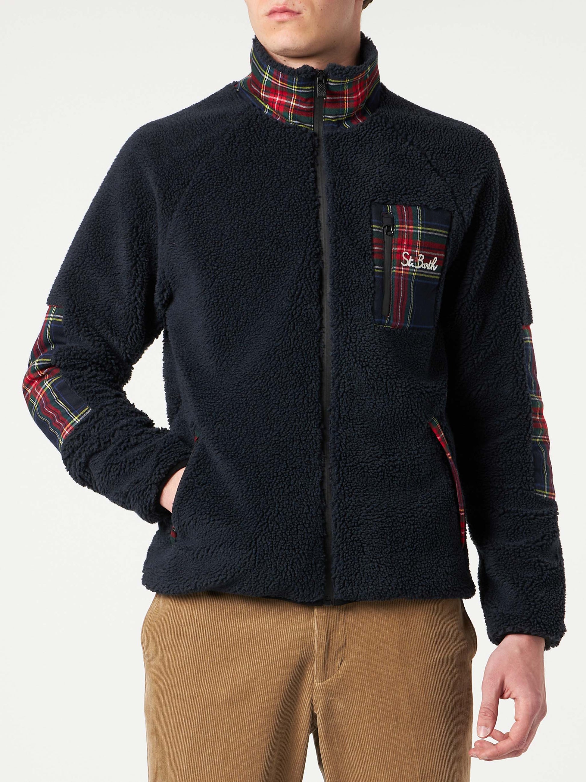Sherpa jacket with pocket and St. Barth embroidery - MC2 Saint Barth
