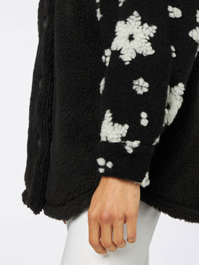 Woman sherpa overshirt with snow flakes print - MC2 Saint Barth
