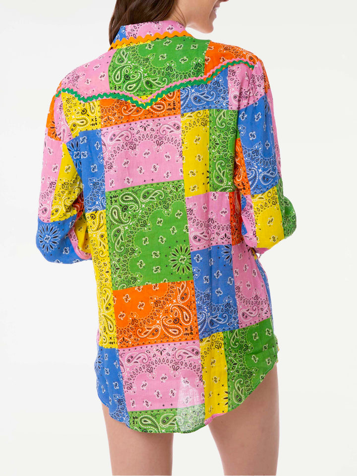 Multicolour bandanna print linen shirt - MC2 Saint Barth