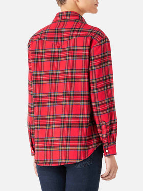 Woman long sleeves flannel shirt
