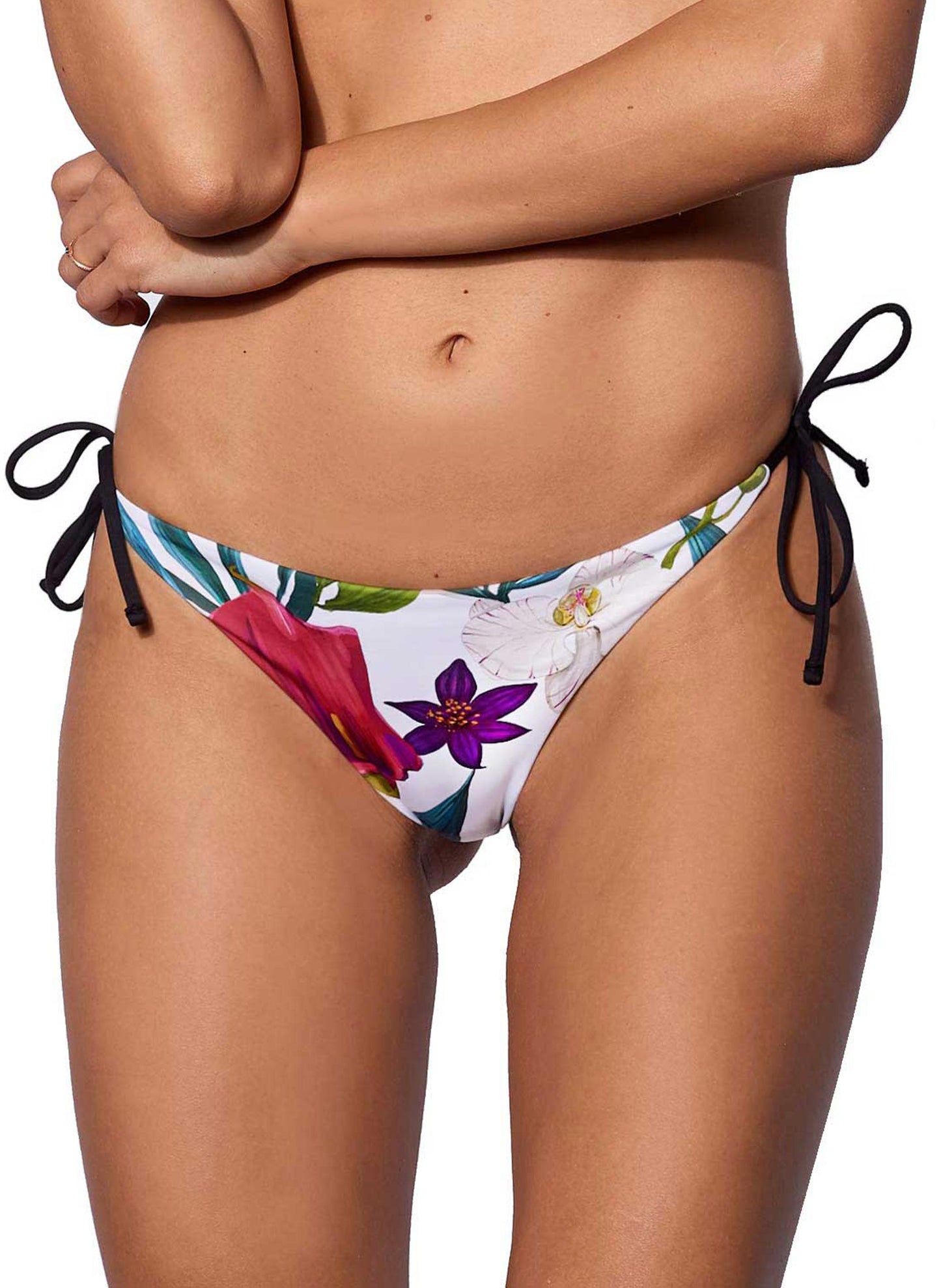 Bikini da donna a triangolo con stampa fiori tropicali