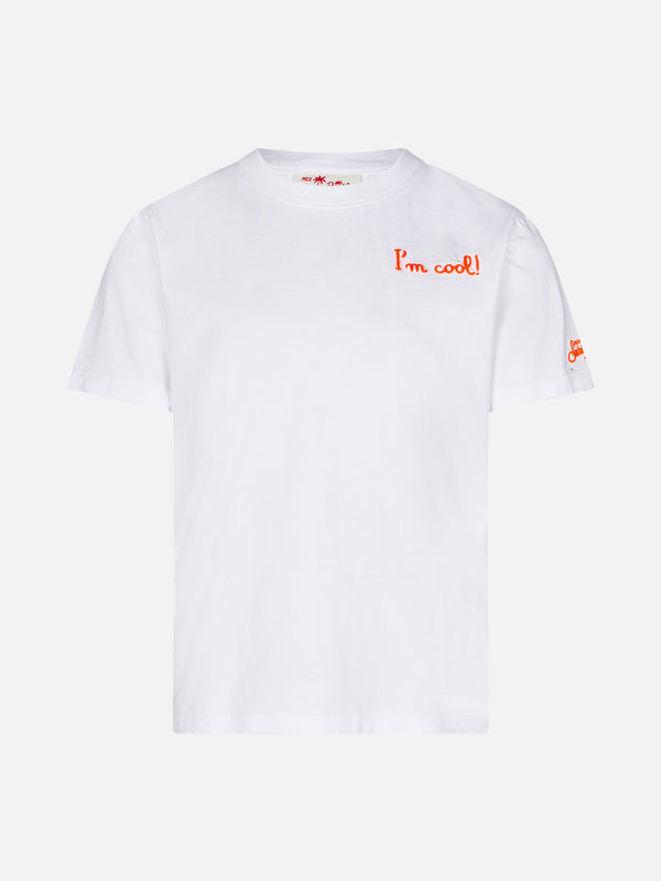Baumwoll-T-Shirt für Jungen mit „I'm cool“-Stickerei vorne und Snoopy auf der Rückseite | PEANUTS™ SONDEREDITION