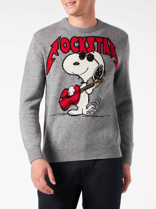 Maglia da uomo girocollo con stampa jacquard Snoopy rockstar | SNOOPY - EDIZIONE SPECIALE ©PEANUTS