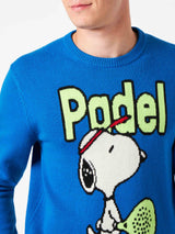 Herrenpullover mit Rundhalsausschnitt und Snoopy Padel-Jacquard-Print | SNOOPY – ©PEANUTS SONDERAUSGABE