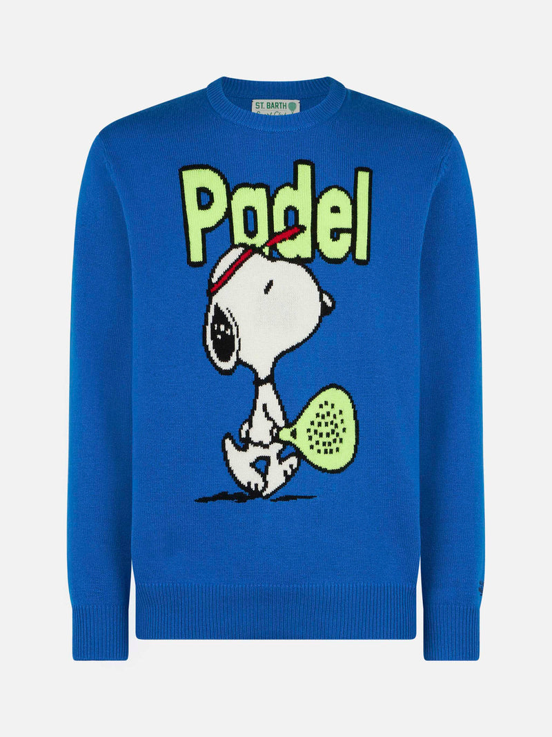 Man crewneck sweater with Snoopy padel jacquard | SNOOPY - ©PEANUTS SPECIAL EDITION