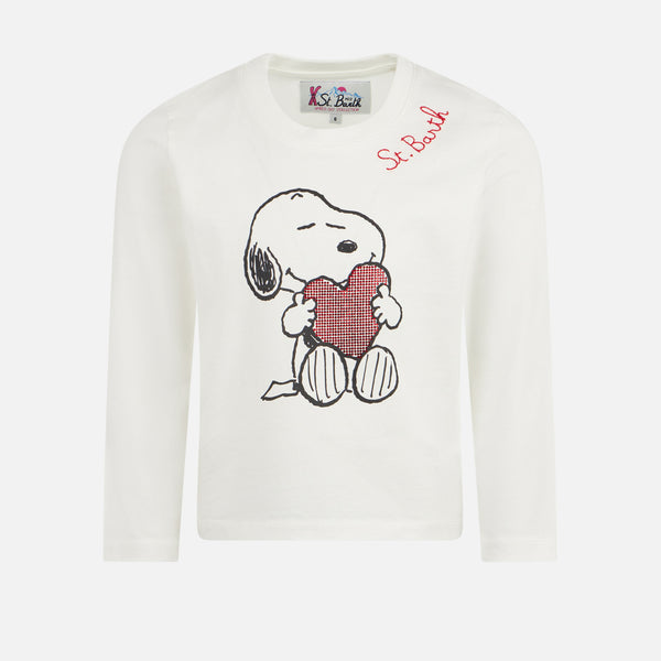 Mädchen-T-Shirt aus schwerer Baumwolle mit Snoopy-Strassstein-Aufdruck | SNOOPY PEANUTS™ SONDEREDITION