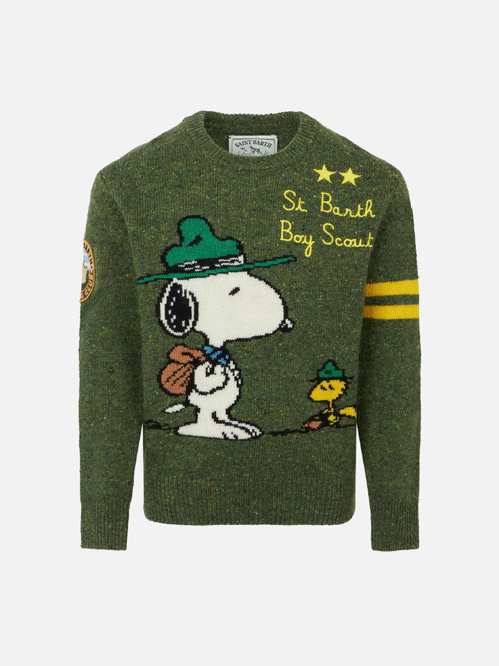 Boy crewneck donegal sweater with Snoopy jacquard | SNOOPY - PEANUTS™ SPECIAL EDITION - MC2 Saint Barth