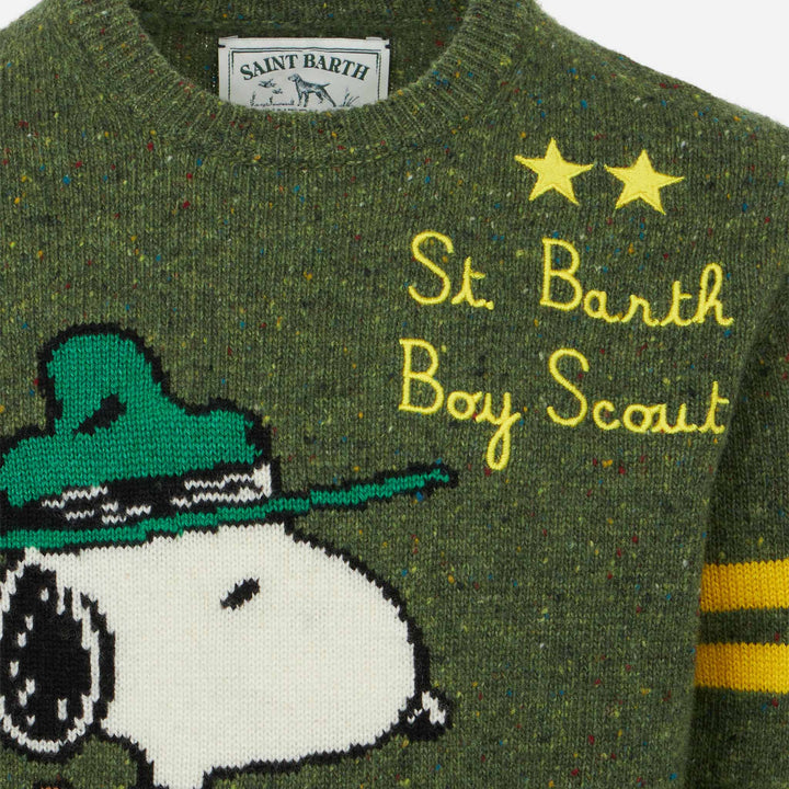 Boy crewneck donegal sweater with Snoopy jacquard | SNOOPY - PEANUTS™ SPECIAL EDITION - MC2 Saint Barth