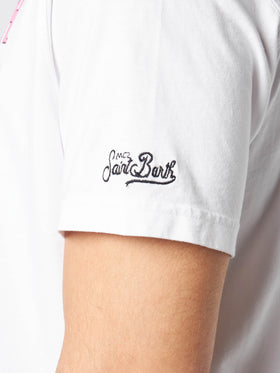 Man cotton t-shirt with St.Barth airlines print