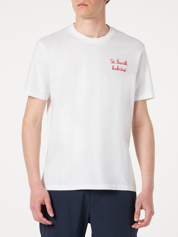 T-shirt da uomo con ricamo St. Barth habituè