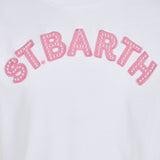 T-shirt da bambina con logo patch St. Barth rosa